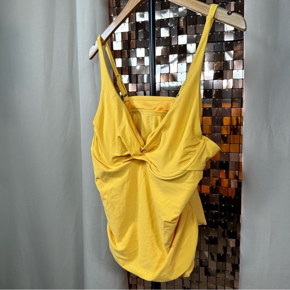 George Yellow Tankini Bathing Suit Swimsuit Top Size Large - Picture 6 of 6